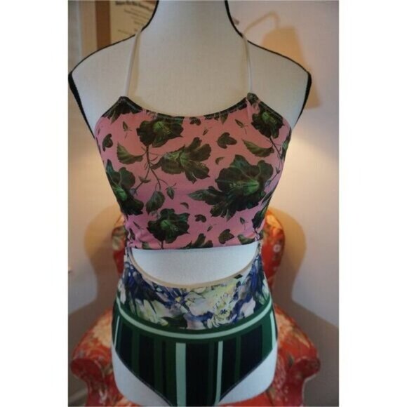 Clover Canyon Swim Multicolor One-Piece Cut-Out Halter Swimsuit, Size S - Picture 8 of 8